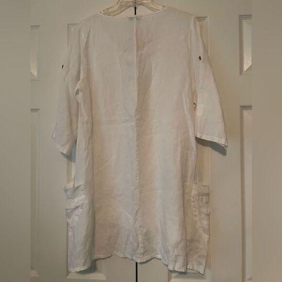 Lin Pour L’autre white linen Tunic Size Large - Picture 2 of 6